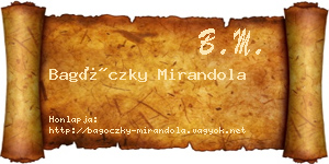 Bagóczky Mirandola névjegykártya
